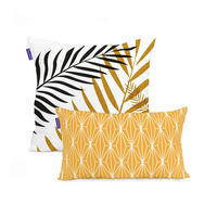 KISSENBEZUG foliage 50x50 + 50x30 cm mehrfarbig - Multicolor, Textil (50/50cm) - Happy Friday