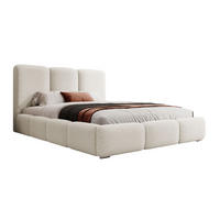 POLSTERBETT Bauro mit Bouclé-Bezug Vanille 140x200 cm - Silberfarben/Hellgelb, Textil (140/200cm) - Selsey