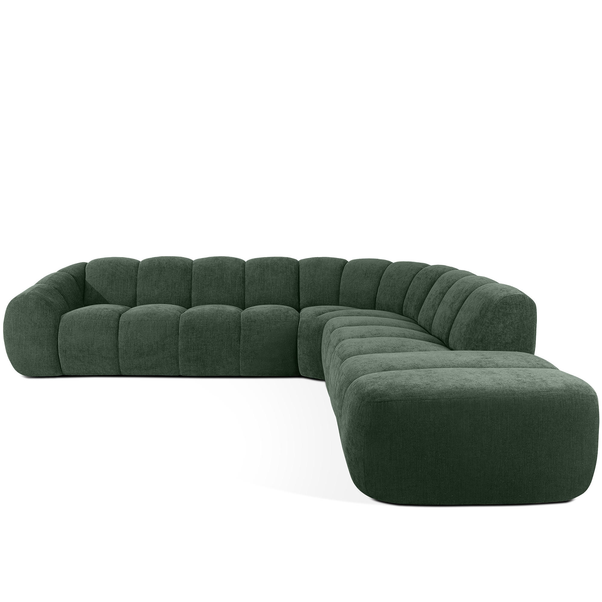 ECKSOFA RECHTS FLAVA, Dunkelgrün - Dunkelgrün, Holz/Holzwerkstoff (310/314cm) - KONSIMO®