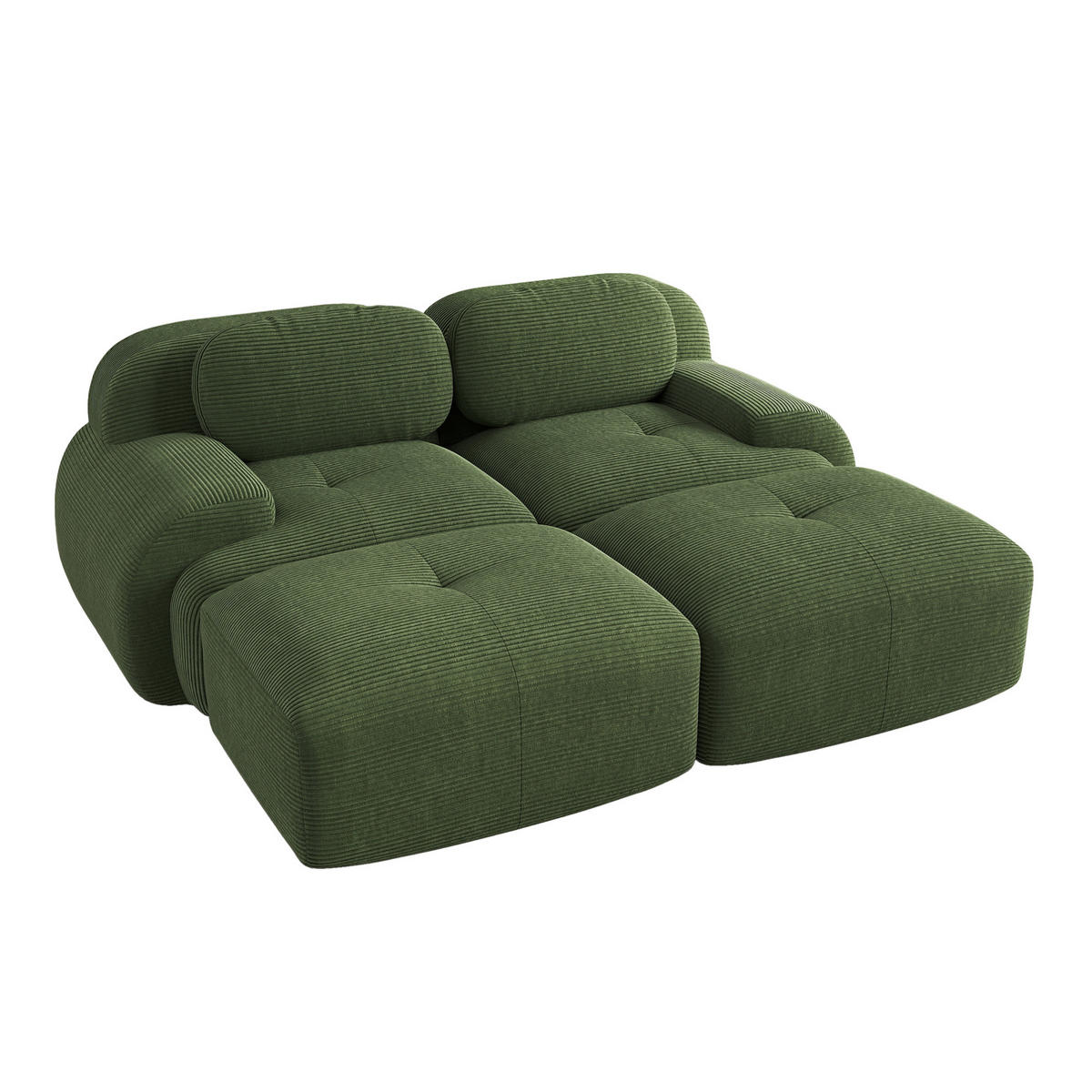 SOFA modulares Ecksofa aus Cordstoff Grün - Grün, Kunststoff (178/75/208.1cm) - Meubliv