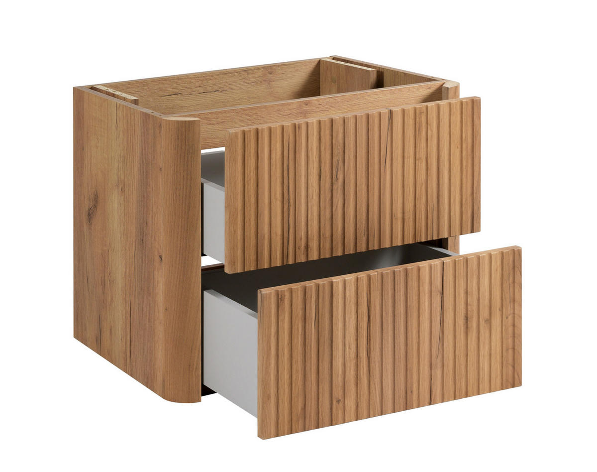 BADEZIMMERSCHRANK: Craft-Eiche, Platte Craft-Eiche, 60,8 x 44,2 x 50 cm - Eichefarben, Holzwerkstoff (60.8/48.4/44.2cm) - 3XE LIVING