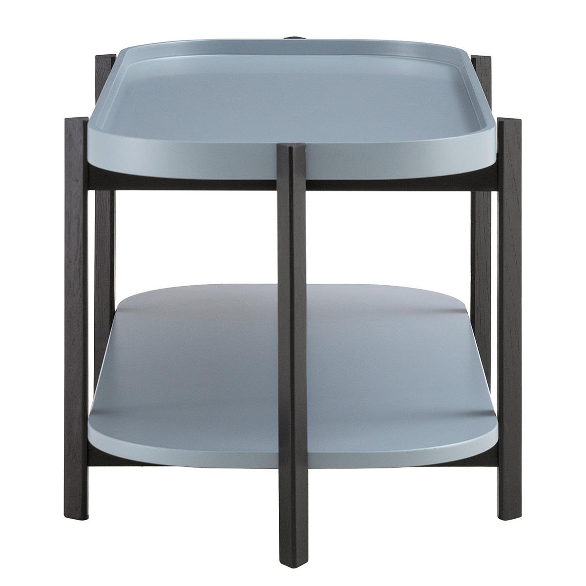 COUCHTISCH - Teilmassivholz - Eiche - Blaugrau/Schwarz, Holz/Holzwerkstoff (50/100/45cm) - home24