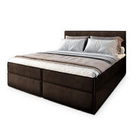 POSTEL BOXSPRING PELLIO 140x200 cm, s matrací a úložným prostorem, hnědá - hnědá, kompozitní dřevo/textil (140/200cm) - MASSENO