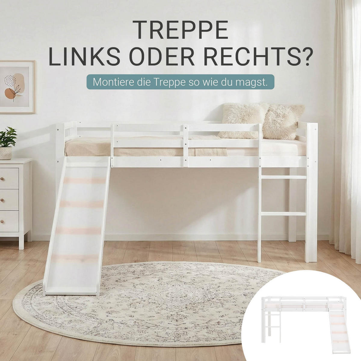 HOCHBETT 90/200 cm mit Lattenrost - Weiß, Holz (90/200cm) - Homestyle4u