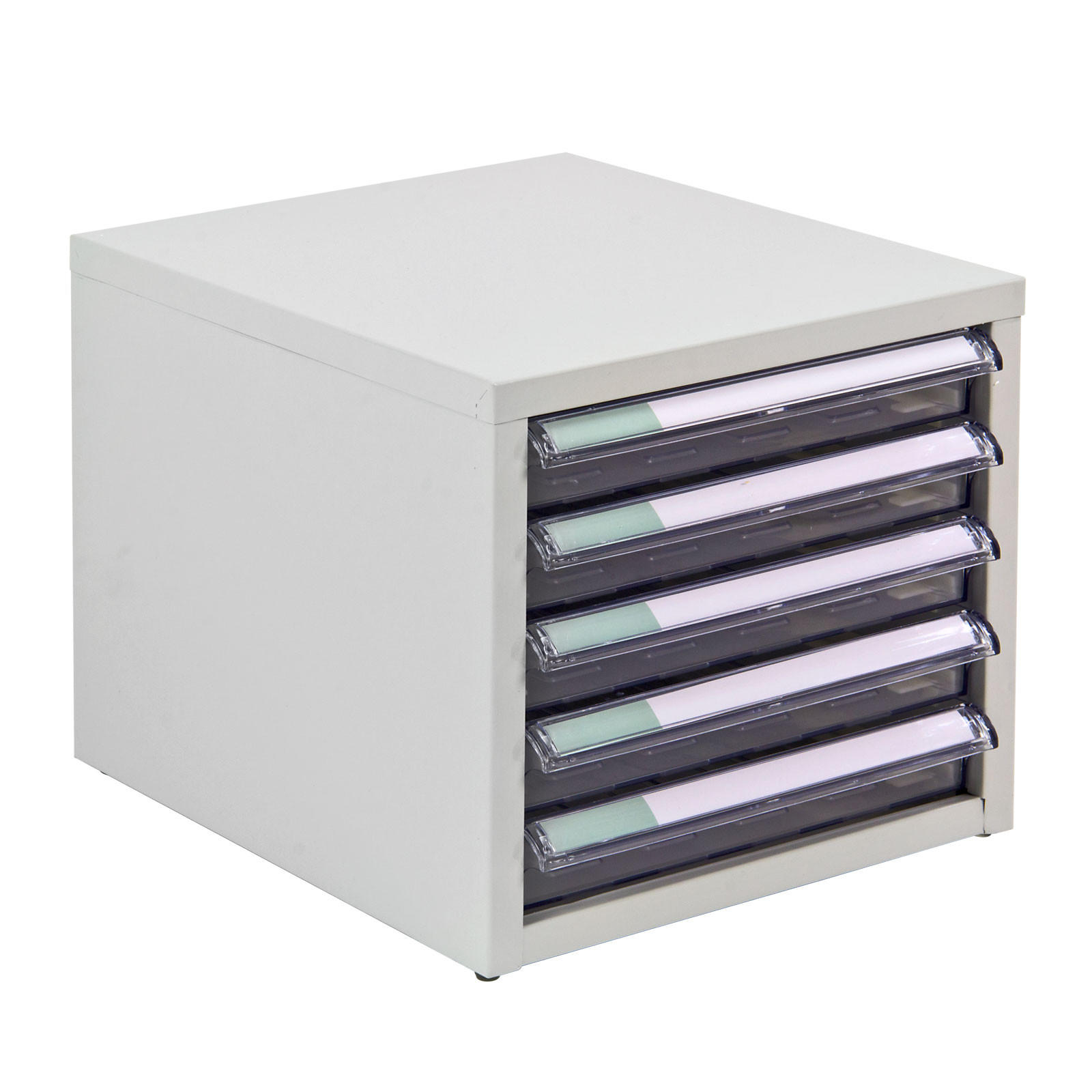 SCHUBLADENCONTAINER Kobra mit 5 Schubladen 15,5x27x34cm Lichtgrau - Grau, Kunststoff/Metall (27/16/34cm) - PROREGAL