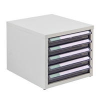 SCHUBLADENCONTAINER Kobra mit 5 Schubladen 15,5x27x34cm Lichtgrau - Grau, Kunststoff/Metall (27/16/34cm) - PROREGAL