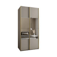 SCHWEBETÜRENSCHRANK 245,5/120/64 2-türig - Kaschmir/Goldfarben, Holz/Metall (120/245/64cm) - Abiks Möbel