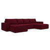 WOHNLANDSCHAFT Samt Stoff Rot - Bordeaux/Rot, Kunststoff/Textil (398/82/185cm) - Makamii