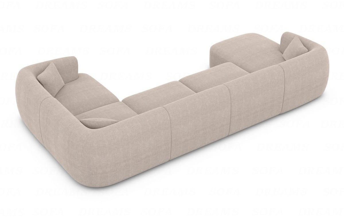 WOHNLANDSCHAFT Azura Beige Strukturstoff - Beige, Kunststoff (325/78/177cm)