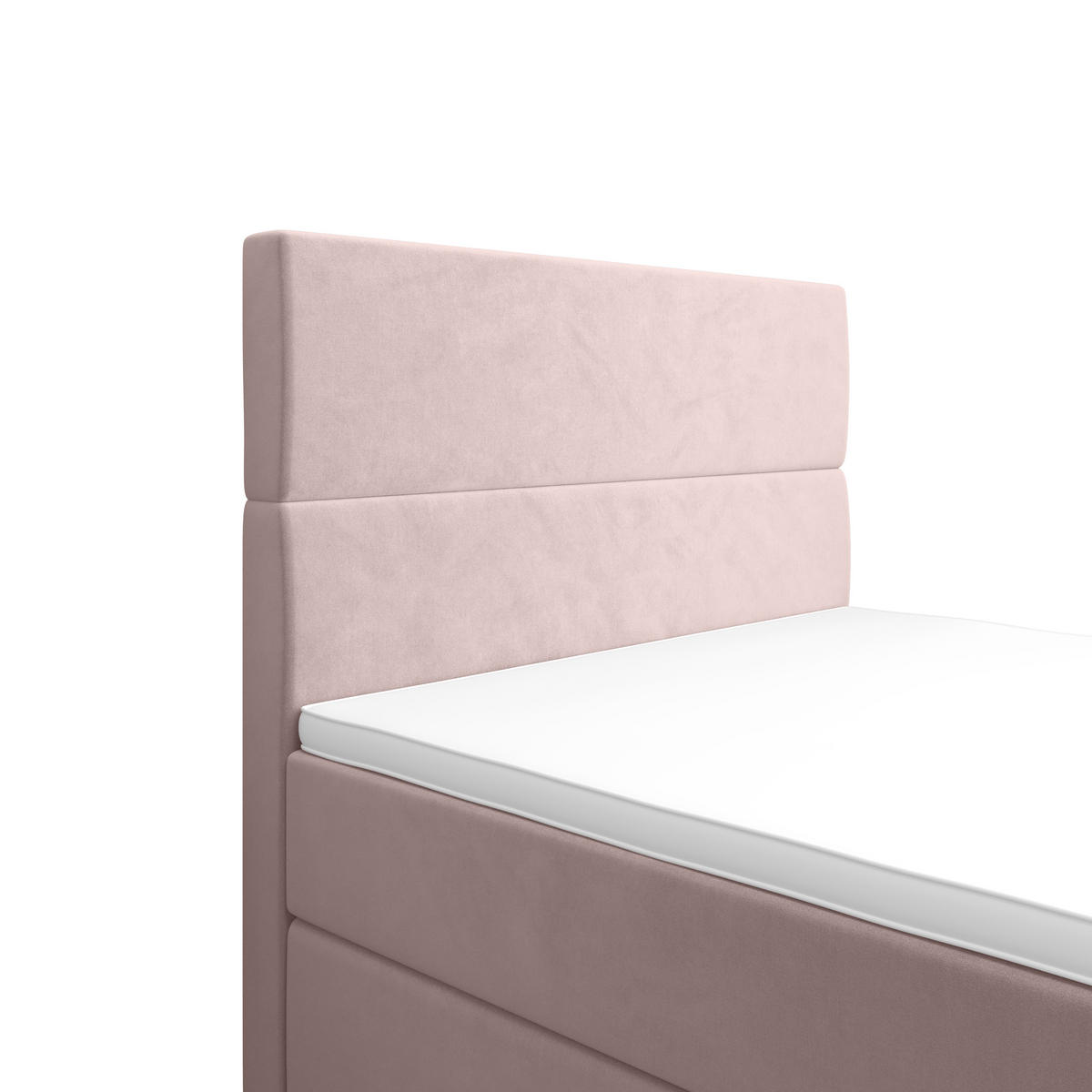 BOXBETT FLO PLUS 100x200 Itaka 58, mit Matratze H3, Bonell und Topper, Rosa - Rosa, Holz/Textil (100/200cm) - Bedante