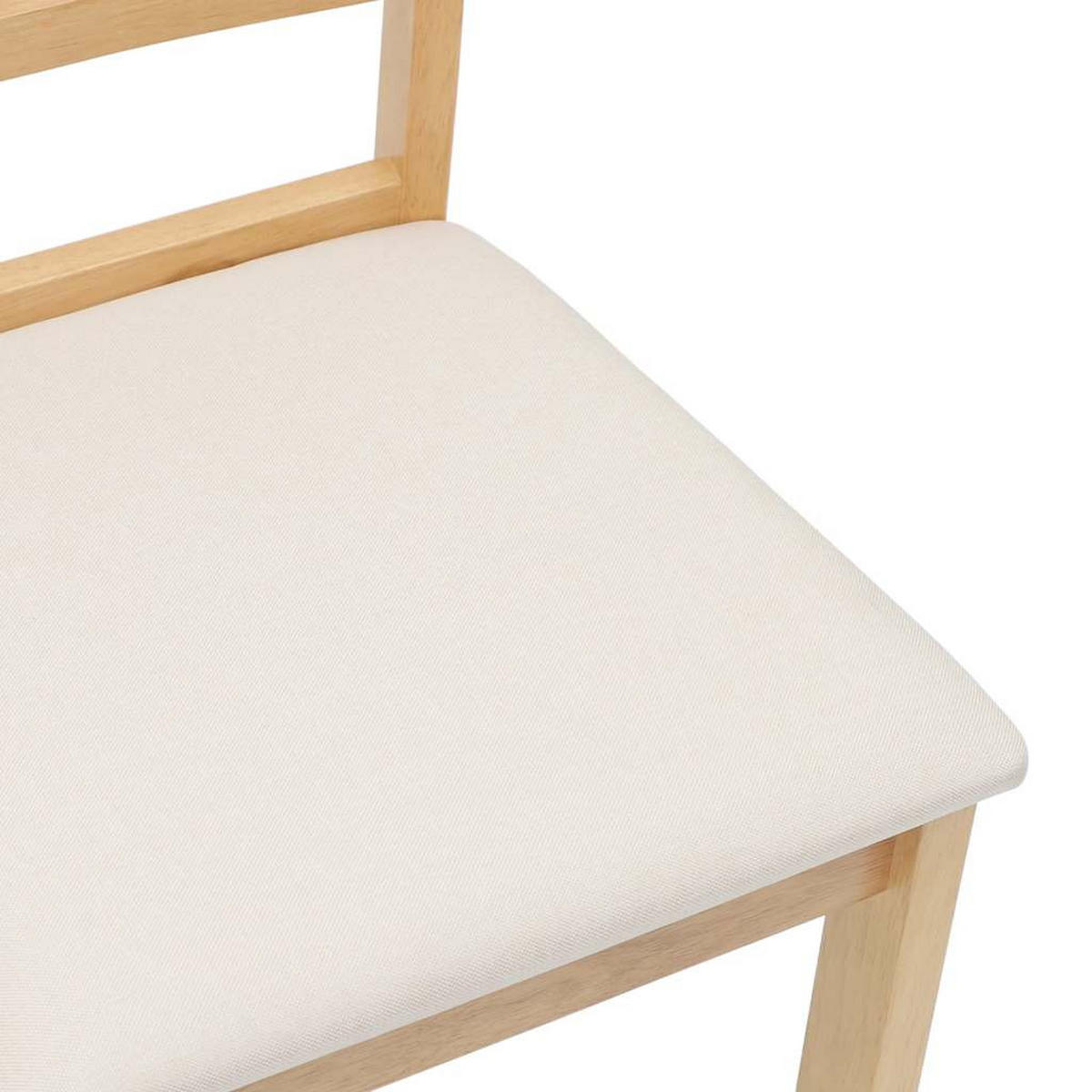 ESSZIMMERSTÜHLE mit Kissen 2 Stk. Massivholz Gummibaum 42.5*53.5*94cm - Braun/Weiß, Holz (42.5/94/53.5cm) - ZMH