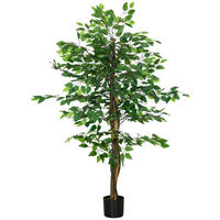 KÜNSTLICHE Pflanze, 150 cm Kunstpflanze, Kunstmoos, Künstlich Ficus Kunstbaum, Grün - Grün, Kunststoff (150cm) - HOMCOM
