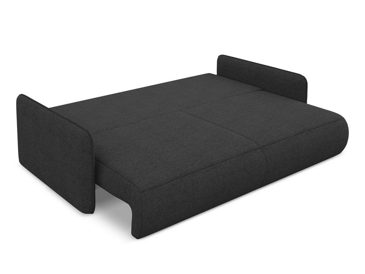 3-SITZER SOFA mit Schlaffunktion Chenille Stoff Schwarz - Anthrazit/Schwarz, Kunststoff/Textil (216/86/105cm) - Makamii