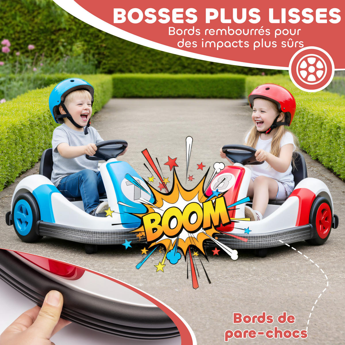 KINDER-AUTOSCOOTER DE-13168 360° Drehung Rot - Rot, Metall (70/58/46.5cm) - ComfortXL