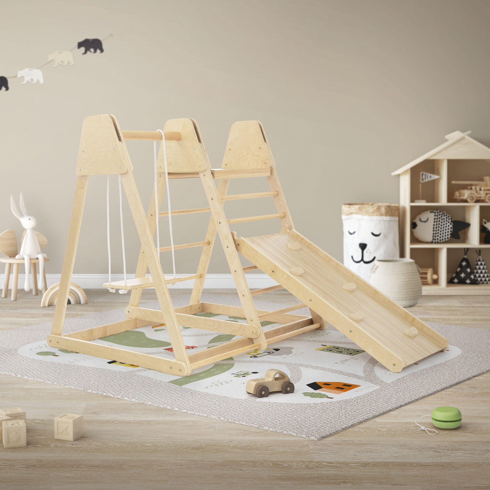 KLETTERGERÜST - Naturfarben, Holzwerkstoff (112/121cm) - Joyz