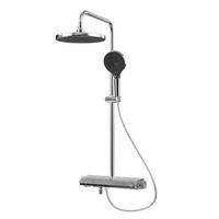 ÜBERKOPFBRAUSESET mit Thermostat Chrom 3 Strahlarten Hohe Konfiguration - Chromfarben, Metall (37.5/110/42cm) - EMKE