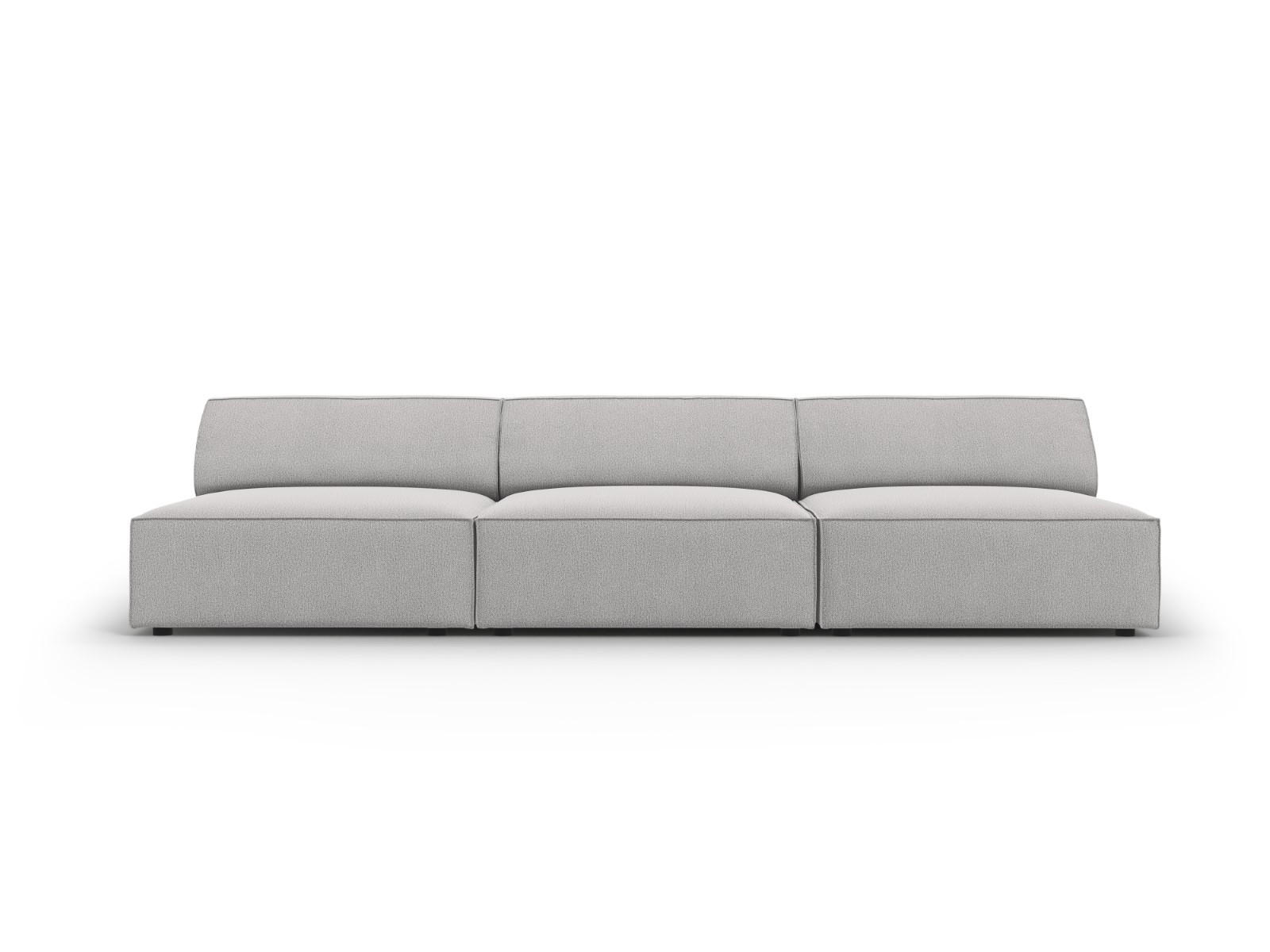 SOFA Jodie aus strukturiertem Stoff hellgrau 3 Sitzplätze - Hellgrau, Textil (102/70/240cm) - Micadoni