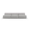 SOFA Jodie aus strukturiertem Stoff hellgrau 3 Sitzplätze - Hellgrau, Textil (102/70/240cm) - Micadoni