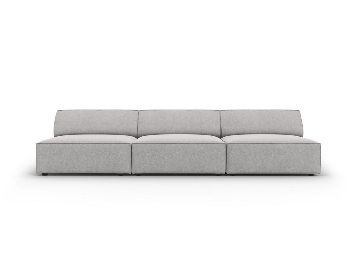 SOFA Jodie aus strukturiertem Stoff hellgrau 3 Sitzplätze - Hellgrau, Textil (102/70/240cm) - Micadoni