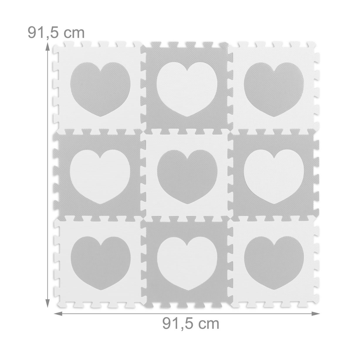 PUZZLEMATTE - Weiß/Grau, Kunststoff (31.5/31.5cm) - Relaxdays