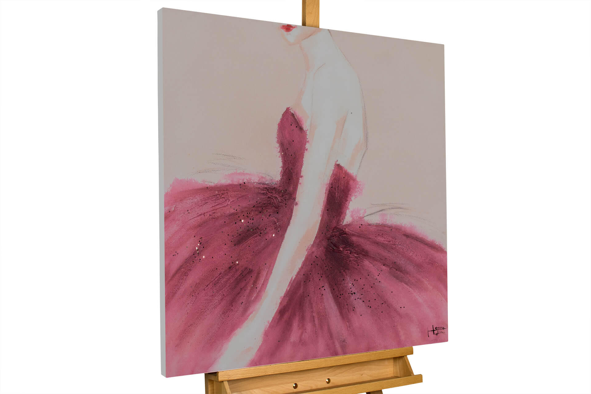ACRYLBILD HANDGEMALT 80/80 cm - Pink, Holz/Textil (80/80cm) - KUNSTLOFT