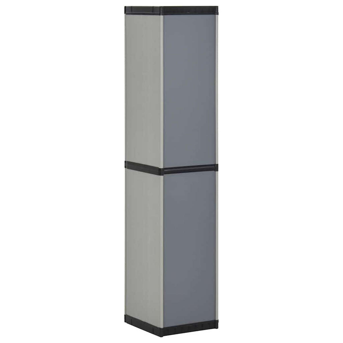 GARTEN-LAGERSCHRANK Mit 3 Böden Grau & Schwarz 34/40/168 Cm - Grau, Kunststoff (40/168/34cm) - vidaXL