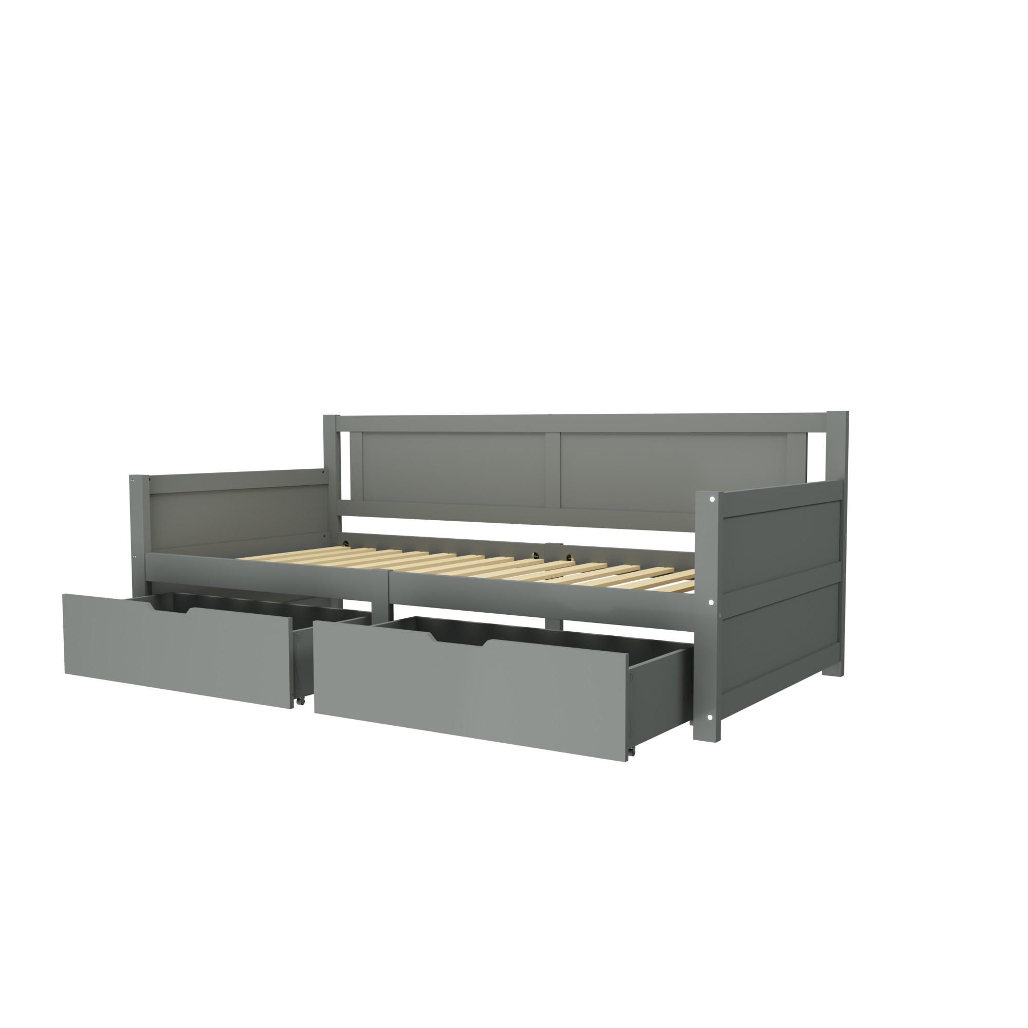 POLSTERBETT 90x200 cm Holz grau - Grau, Holz (90/200cm) - LEBENLANG