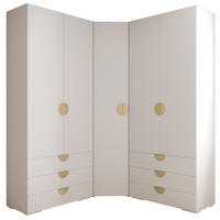 GARDEROBEN-SET 236,7/181,7/47 - Goldfarben/Schwarz, Holz/Kunststoff (181.7/236.7/47cm) - Abiks Möbel