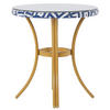 GARTENTISCH Rattan blau/weiß 70 cm Rifreddo - Blau/Weiß, Kunststoff (70/70/76cm) - Beliani
