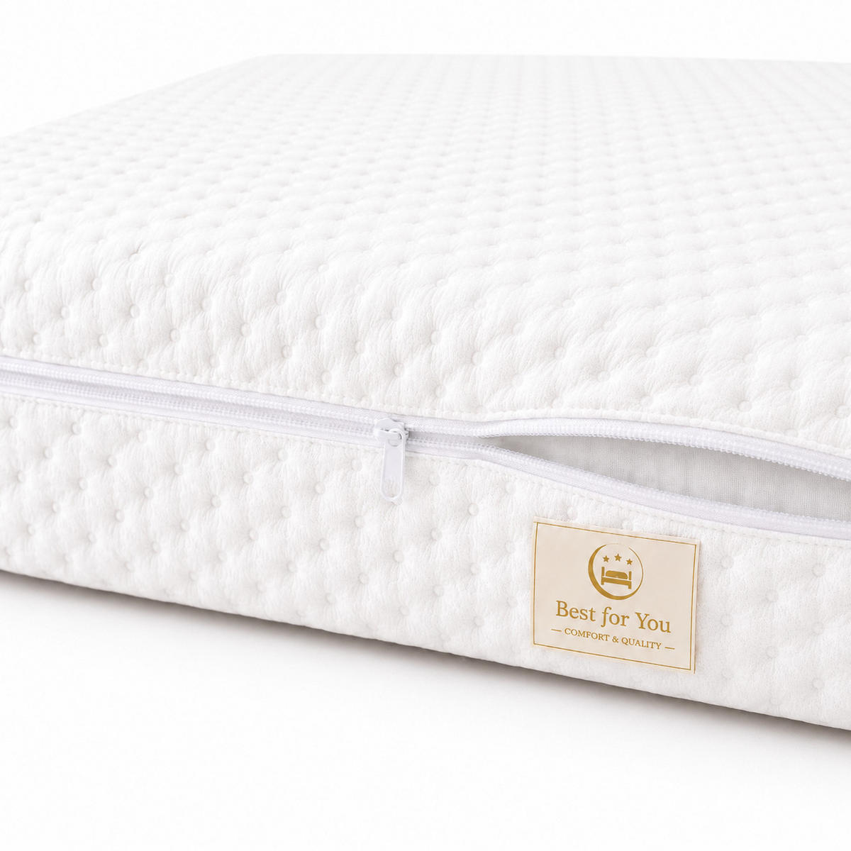 MATRATZENBEZUG 140/200/14 cm für Allergiker aus Baumwolle mit Reißverschluss Weiß - Weiß, Textil - Best For Home
