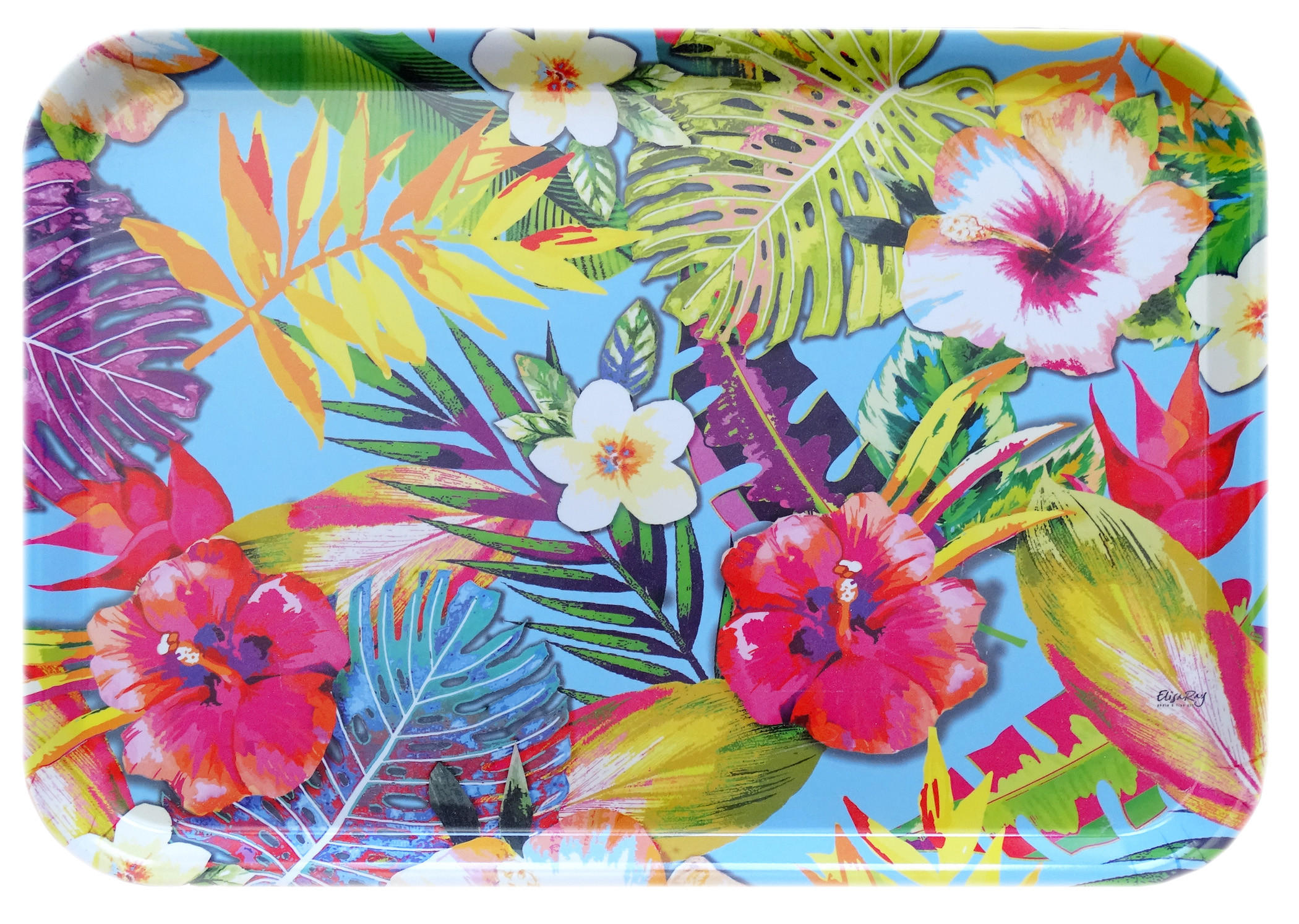 TABLETT Tropical, rechteckige Melamin Serviertablett 45x31 cm - Multicolor, Kunststoff (31/2/45cm) - Lashuma