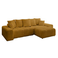 ECKSOFA Ottomane rechts ENIL-L 297x189x68 Senfgelb Cord - Currygelb, Holzwerkstoff/Kunststoff (189/297cm) - ALTDECOR