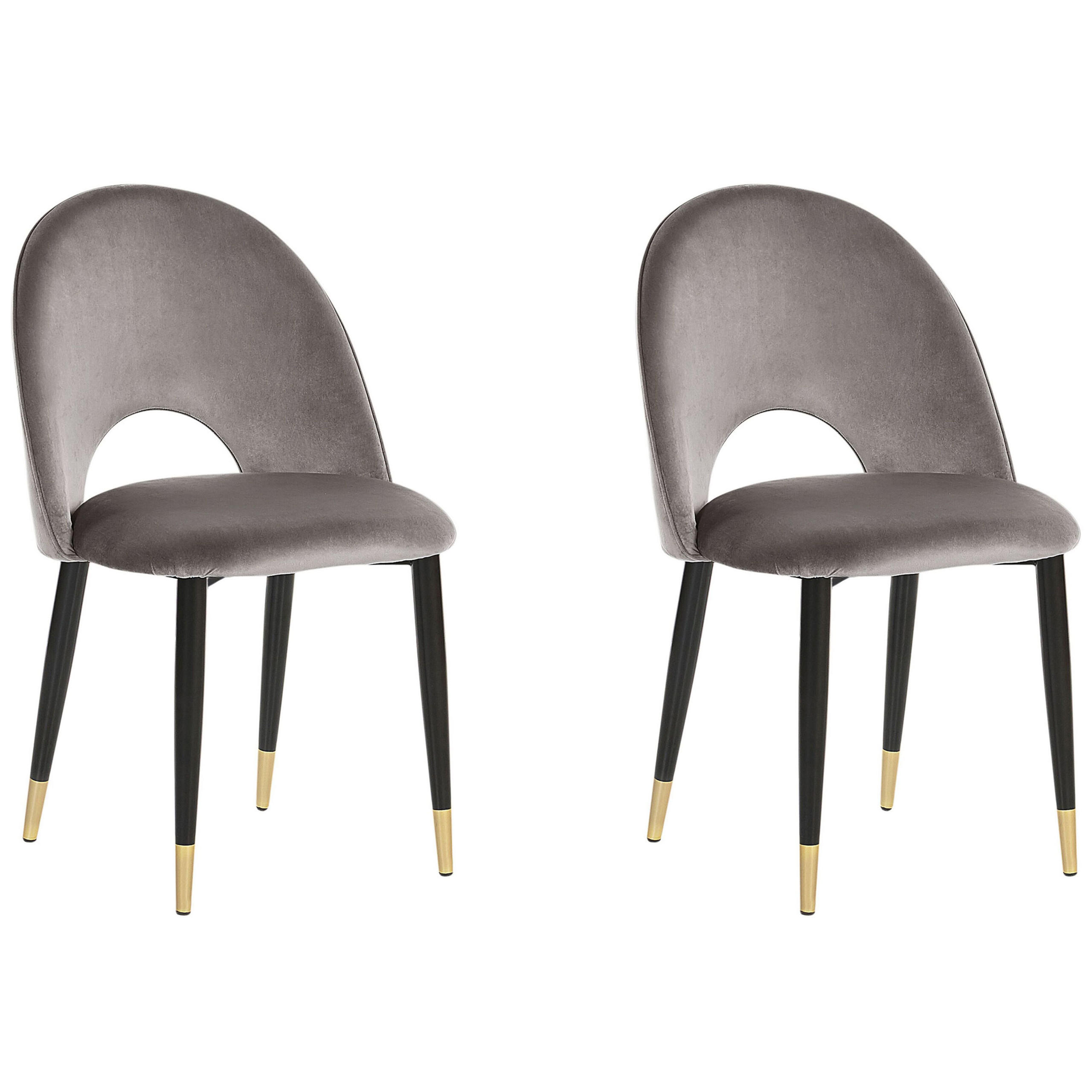 SCAUN DE BUCĂTĂRIE set de 2 catifea gri Magalia