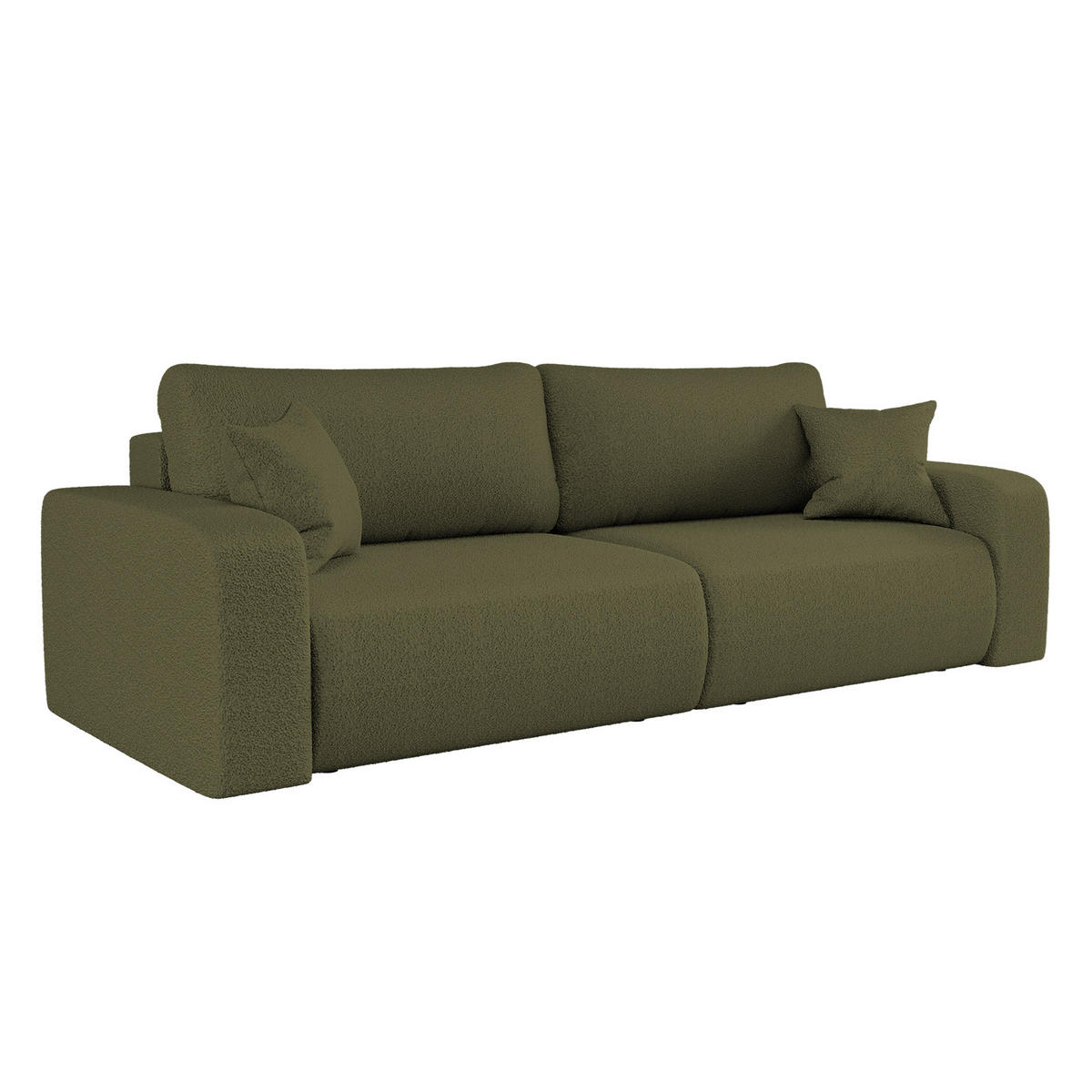SCHLAFSOFA MILANO und Bettkasten Stoff Quelle Olive - Olivgrün, Holz (246/83/98cm) - Kaiser Möbel