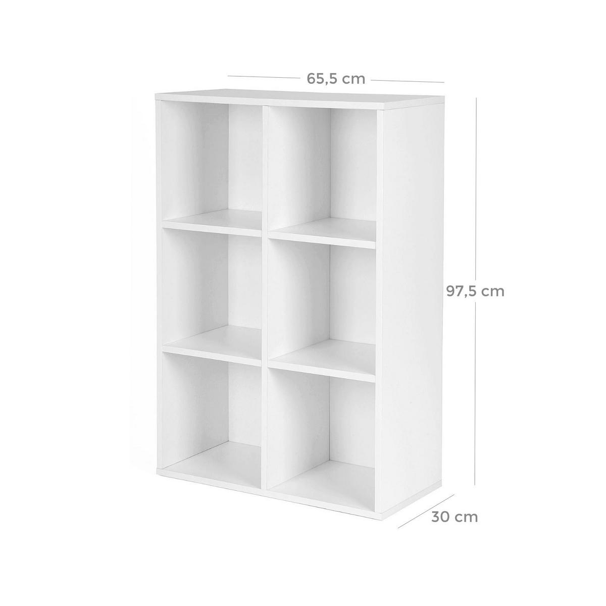 BÜCHERREGAL WÜRFELREGAL - Weiß, Holzwerkstoff (30/31/65.5cm) - Hansiro