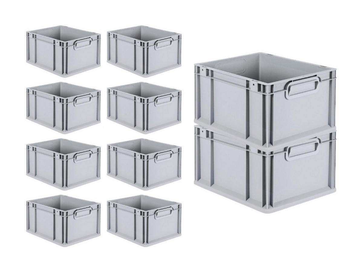 EUROBOX Nextgen Economy Griffe Geschlossen 22x30x40cm 20 Liter - Grau, Kunststoff (30/22/40cm) - PROREGAL