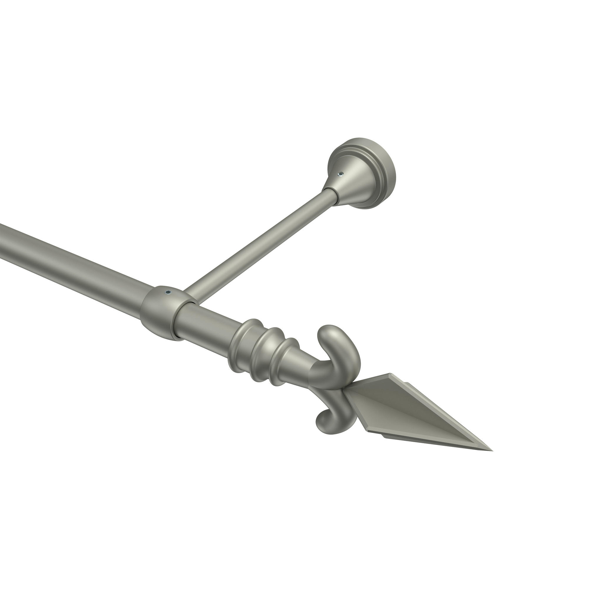 GARDINENSTANGE Primus Matteo 480 cm (geteilt in 3 x 160 cm), 1-läufig (ohne Ringe), 16 mm Ø Chrom matt - Chromfarben/Nickelfarben, Metall (480cm) - INTERDECO