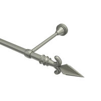 GARDINENSTANGE Primus Matteo 480 cm (geteilt in 3 x 160 cm), 1-läufig (ohne Ringe), 16 mm Ø Chrom matt - Chromfarben/Nickelfarben, Metall (480cm) - INTERDECO