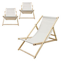 LIEGESTUHL 3er Set Beige - Beige, Holz (52/83/117cm) - ECD-Germany