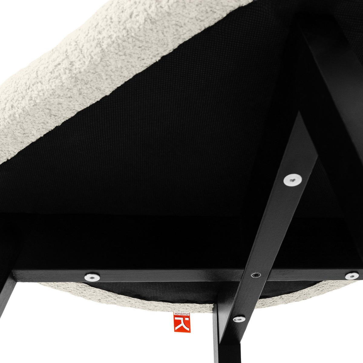 POLSTERSTUHL LONIS Esszimmerstühle 2er Set - Schwarz/Weiß, Holz/Textil (55/82/54cm) - KONSIMO®