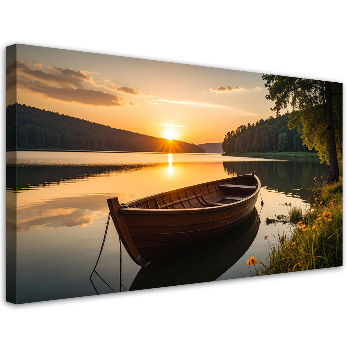 LEINWANDBILD Landschaften 80x40cm - Gelb, Textil (80/40cm) - Feeby