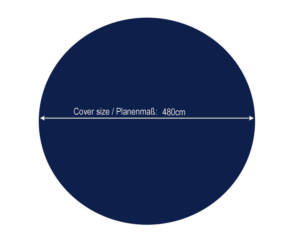 POOLABDECKUNG Rund Planenmaß Ø 480 cm für Pool 380-420 cm Blau - Blau, Kunststoff (480/480cm) - QUICK STAR