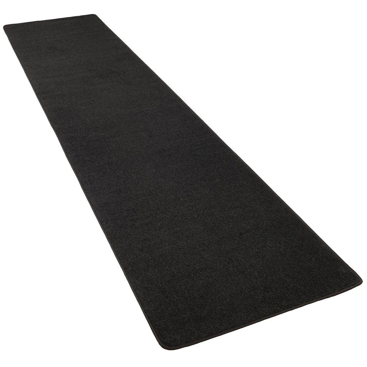 TREND VELOURS LÄUFER TEPPICH JOY - Schwarz, Textil (80/400cm) - Snapstyle