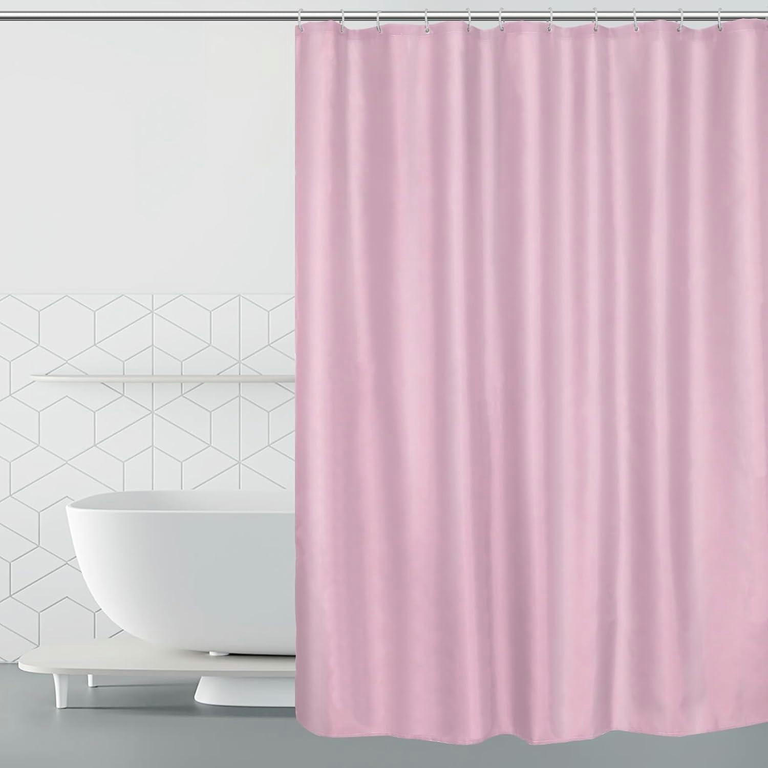 DUSCHVORHANG 180 x 200 cm Wasserdicht Schnelltrocknend Polyester Rosa - Rosa, Textil (180/200cm)