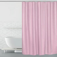 DUSCHVORHANG 180 x 200 cm Wasserdicht Schnelltrocknend Polyester Rosa - Rosa, Textil (180/200cm)