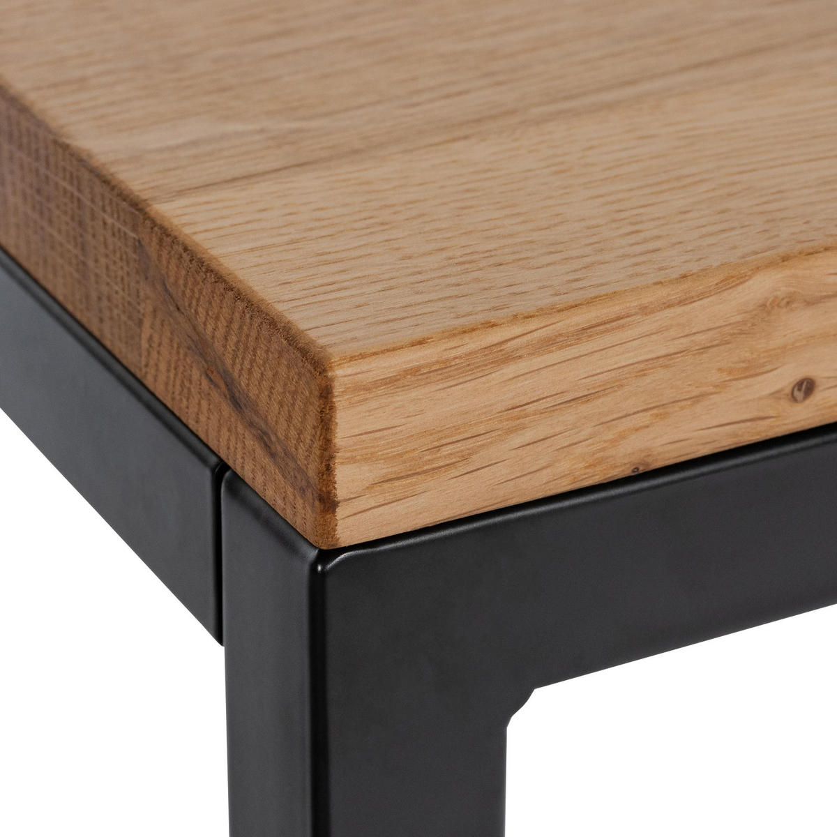 COUCHTISCH eckig 80/80/45 cm Holz Eiche - Eichefarben/Schwarz, Holz/Metall (80/80/45cm) - CLP