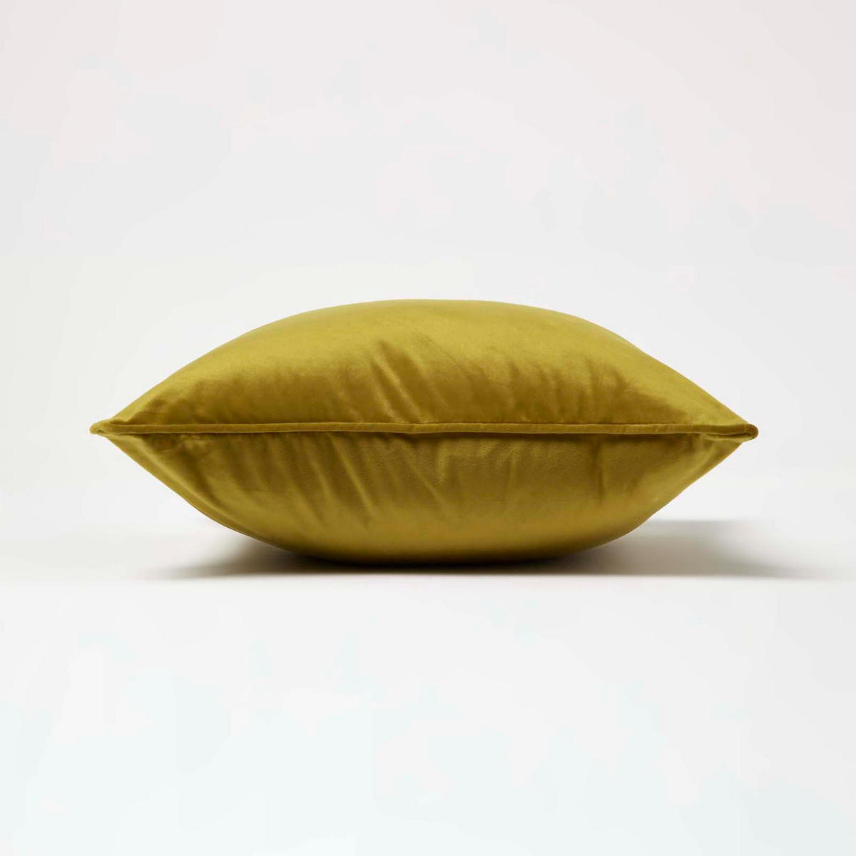 KISSENHÜLLE Samt mit Paspel – gold 46/46 cm - Goldfarben, Textil (46/46cm) - Homescapes