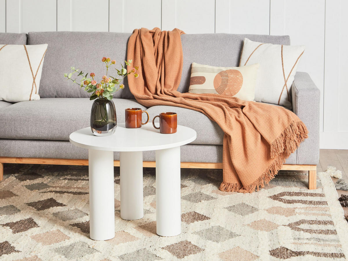COUCHTISCH Weiß Senoia - Weiß, Holzwerkstoff (60/60/46cm) - Beliani