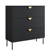 SIDEBOARD Brunelli 3S Schwarz 100/100,7/40 cm – mit geräumigen Schubladen - Schwarz, Holzwerkstoff/Metall (100/100.7/40cm) - AX Living