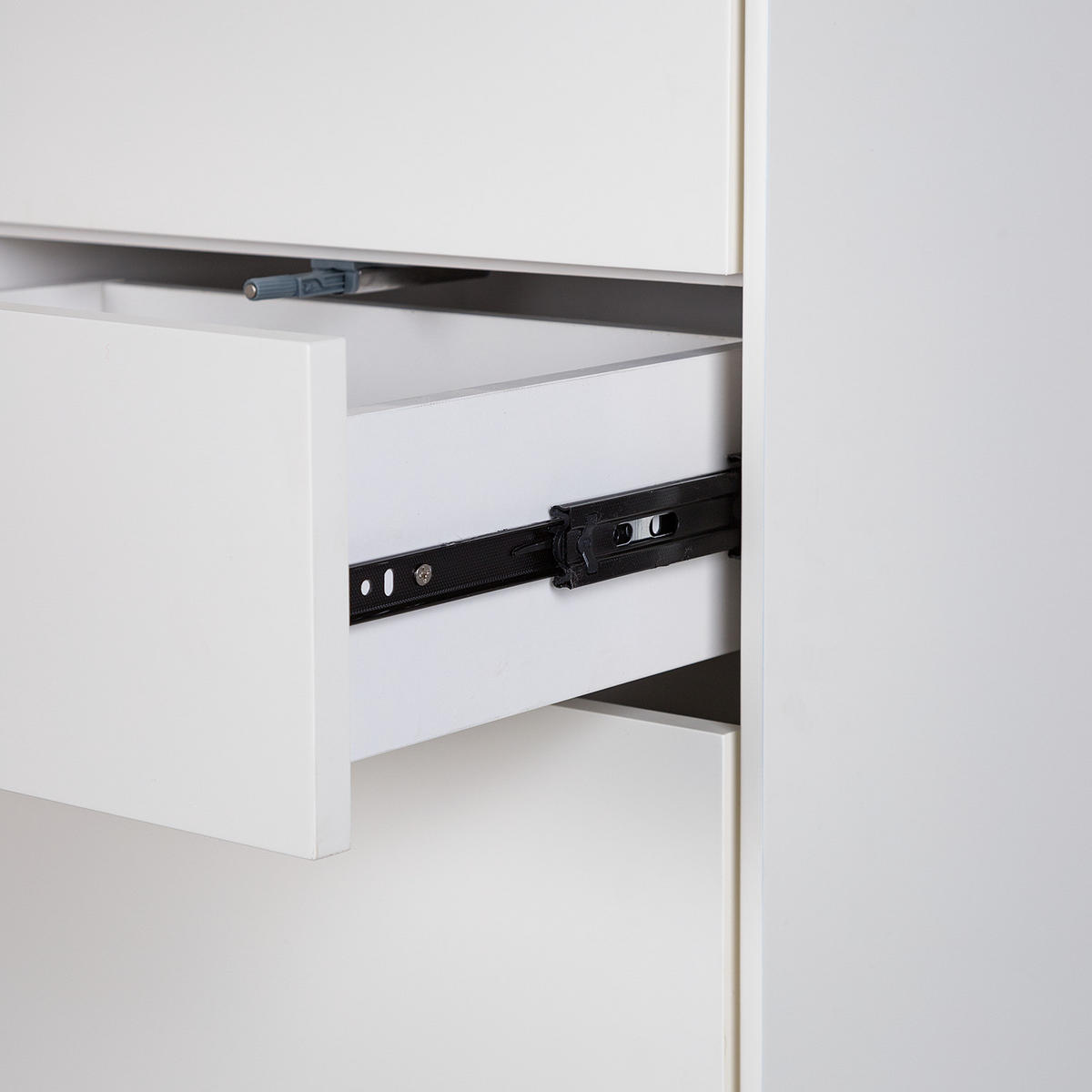 HOCHSCHRANK - Eiche teilmassiv - Weiß, Holzwerkstoff (40/195/32cm) - home24